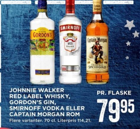 Johnnie Walker Red Label Whisky Gordon S Gin Smirnoff Vodka Eller