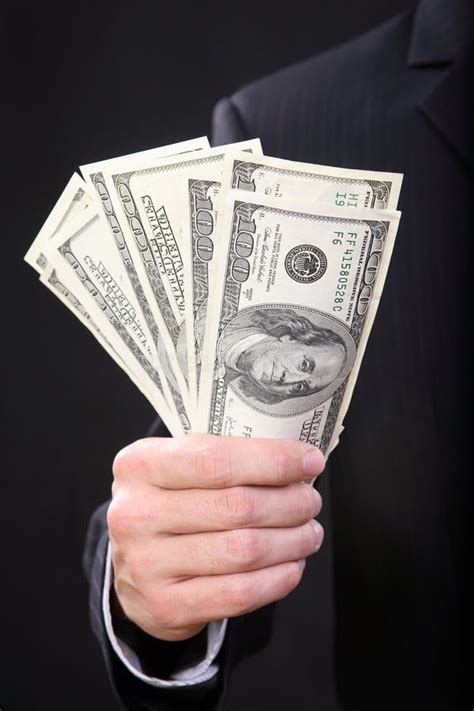 Man In Hands Holds Money Dollar Business Stock Image Image Of Payment