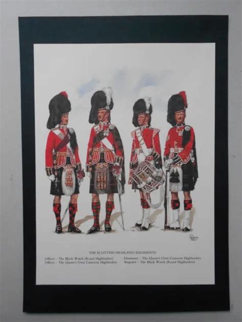Military Print The Scottish Highland Regiments By Lt Col Olaf