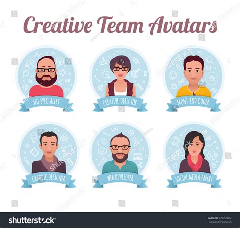 Digital Marketing Team Modern Style Avatars Of Creative Team Members