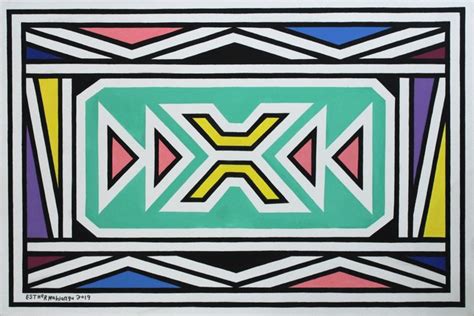 Esther Mahlangu Ndebele Abstract C001345 2019 Available For