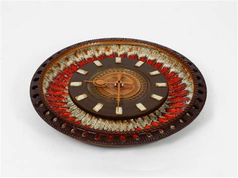 Extra large decorative wall clocks for sale. Extra Large 1960s Fat Lava Ceramic Wall Clock by Silberdistel Handmade For Sale at 1stdibs