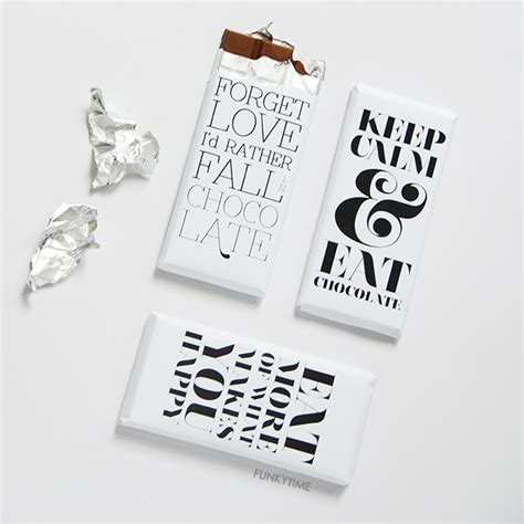 Diy Typography Chocolate Bar Wrappers Design And Paper
