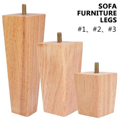 Willstar 4pcs Furniture Legs Square Solid Wood Couch Legs Replacement