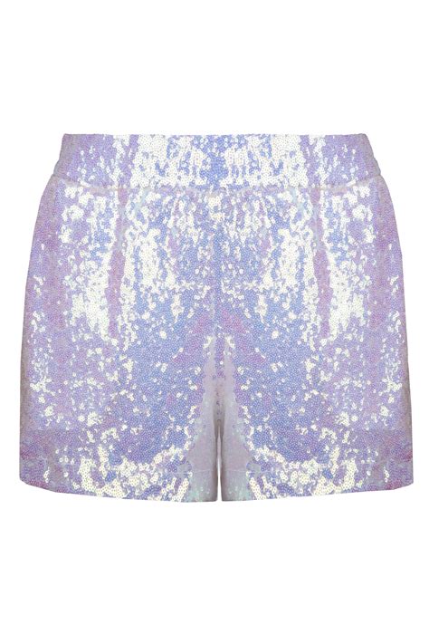 Jaded London Iridescent Sequin Shorts In White Lyst