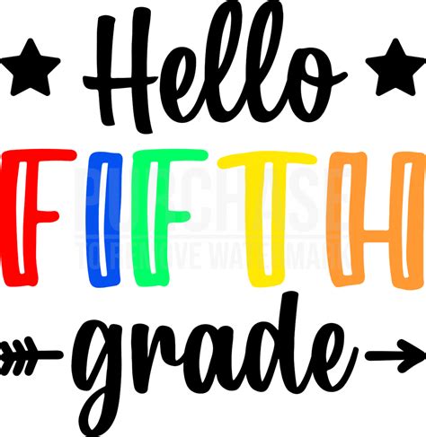 Hello Fifth Grade Svg • Back To School Cricut Silhouette Svg Cut Files