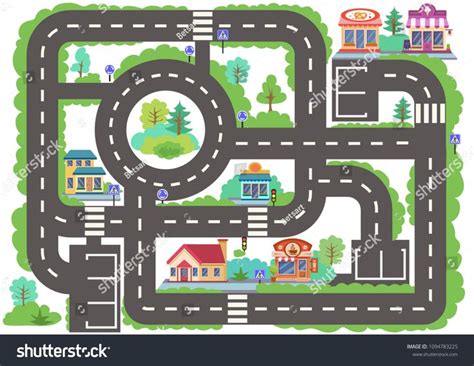 Children Board Game City Road Wallpaper Or Carpet For Childrens Room