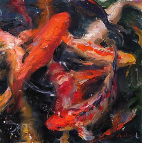 Derek Penix Koi Swirl Oil Painting For Sale At Stdibs Lice