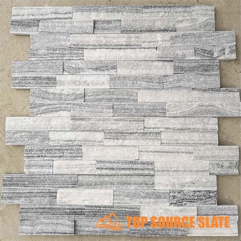 Rough Alaska Grey Stacked Stone Ledger Panel 6 In X 24 In Top