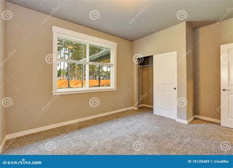 Brand New House Construction Interior Empty Room With Closet Stock