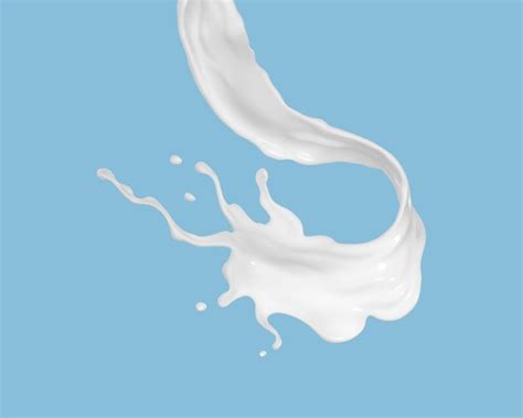 Premium Vector Realistic Milk Flow Splash Isolated On Blue Background