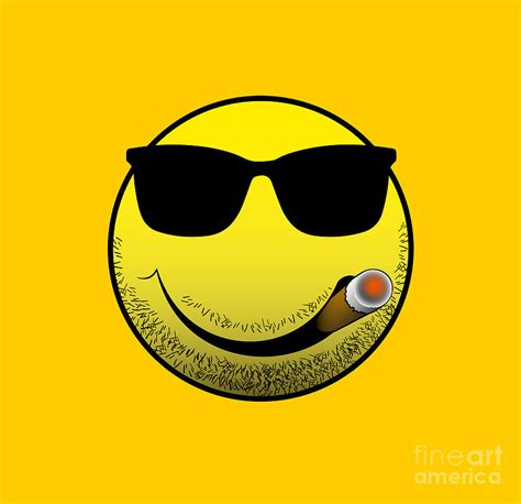 Smile Emoji Smoking Cigar Drawing By Michael Spano Pixels Merch 18648