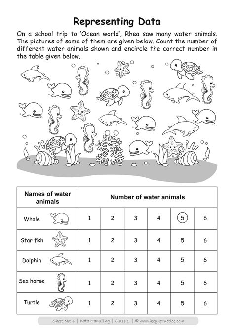 Grade 1 addition printable maths worksheets, exercises, handouts, tests, activities, teaching and learning resources, materials for kids! Data Handling I Maths Worksheets Grade 1 - key2practice ...