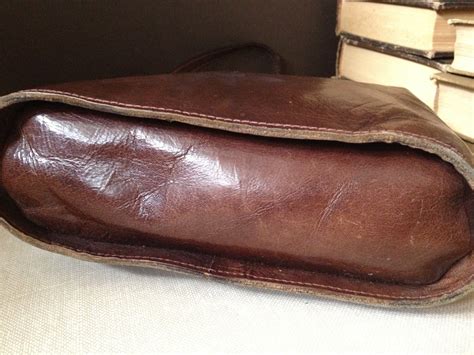 Vtg Chestnut Brown Leather Doctors Handbag By Jansvintagestuff