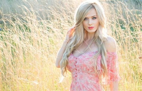 Wallpaper Summer Grass Face Hair Dress Blonde Beauty Aida Ridic