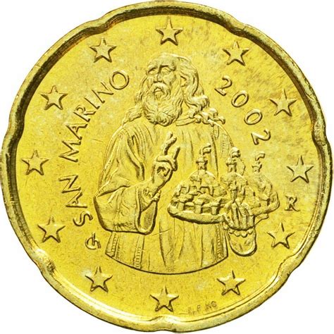 20 Euro Cent 2002 R Euro 2002 Present San Marino Coin 46538