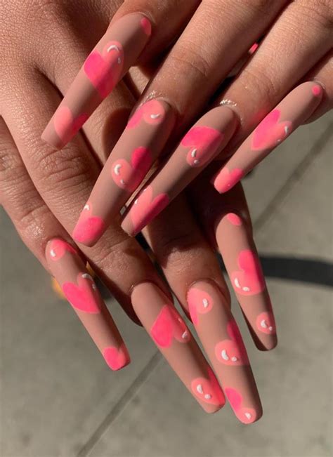 Hot Acrylic Pink Coffin Nails Design For Valentine S Nails Latest Fashion Trends For Woman