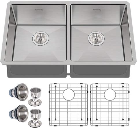 Buy Hykolity 33 Inch Undermount 5050 Double Bowl 16 Gauge Stainless