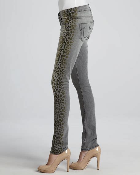 True Religion Jude Leopard Print Skinny Jeans