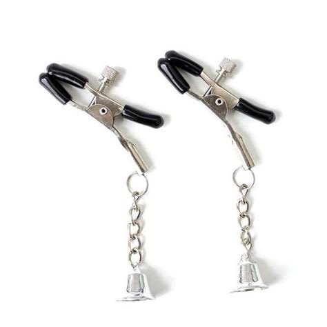 Adult Game 1 Pair Metal Sexy Breast Nipple Clamps Small Bells Fetish