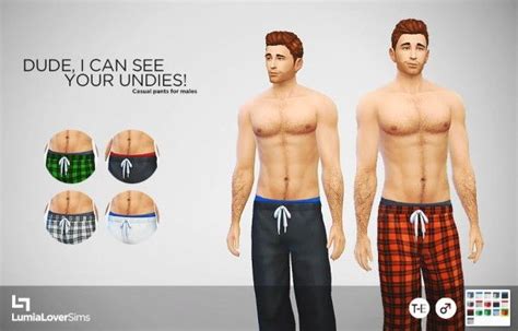 Lumia Lover Sims Pants With Undies In 16 Random Colours • Sims 4