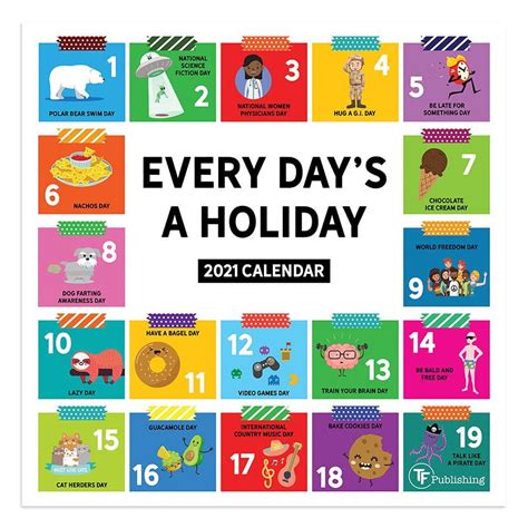 2021 Every Days A Holiday Mini 7x7 Calendar