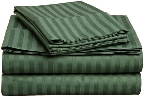 Queen Striped Waterbed Sheet Set Premium Long Staple Combed Cotton 18