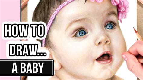 How To Draw A Face In Coloured Pencil Baby Portrait Drawing Tutorial Youtube