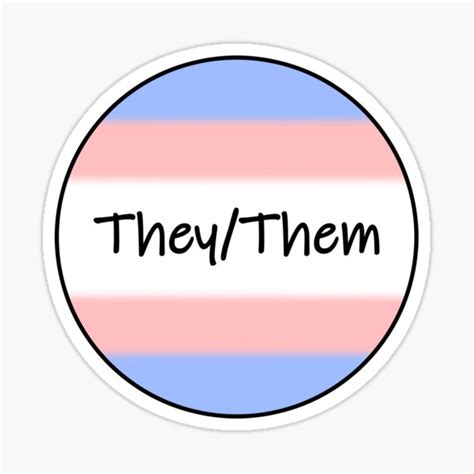 Trans Flag Pronoun Theythem Sticker By Shotos Studio Redbubble