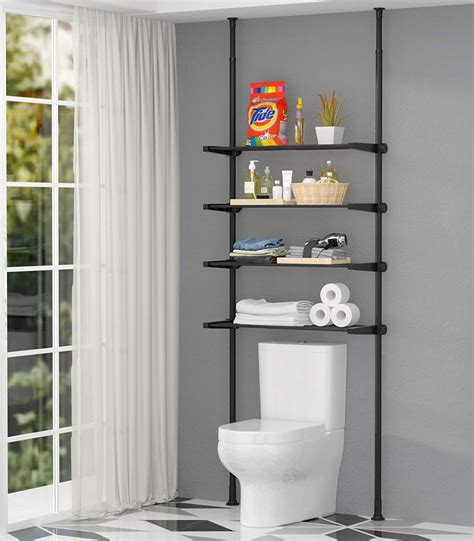 Allzone Bathroom Storage Cabinet Over Toilet Shelf Organizer 4 Tier