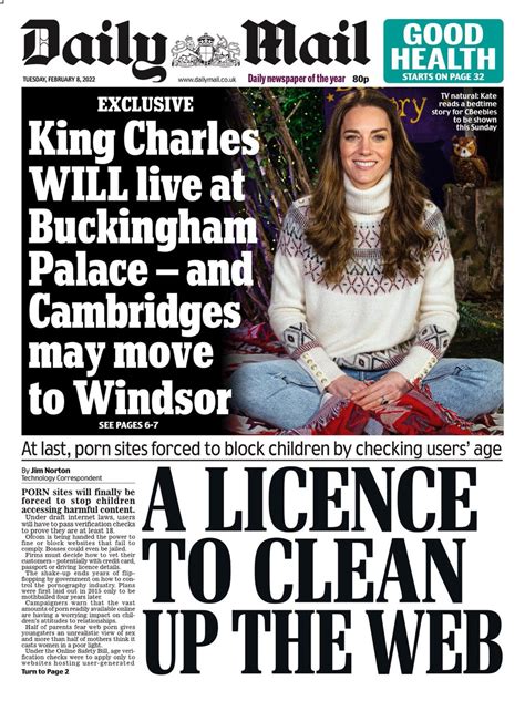 daily mail front page 8th of february 2022 tomorrow s papers today