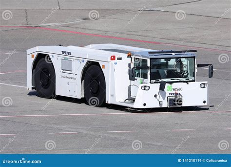 Towing Truck On The Runway Airport Editorial Stock Image Image Of