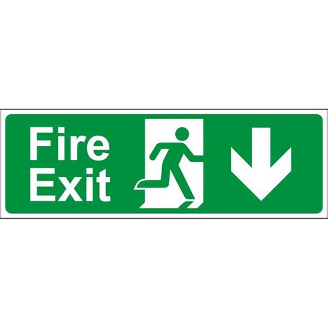 Arrow Down Fire Exit Signs Emergency Escape Fire Safety Signs