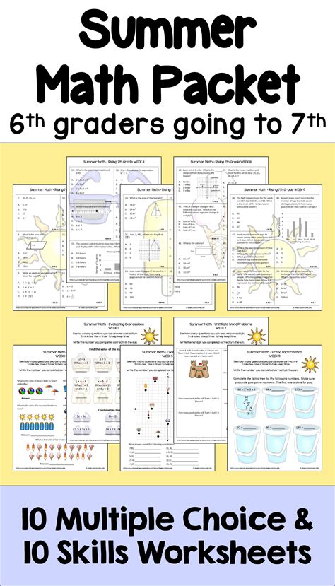 Free Printable Math Packet For 6th Grade