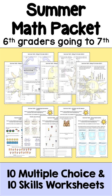 6th Grade Printable Worksheets