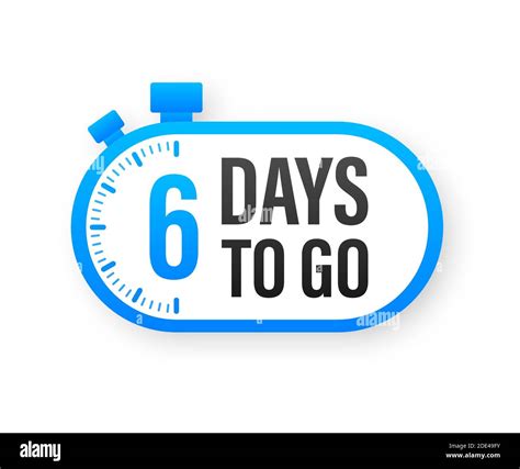 6 days to go countdown timer clock icon time icon count time sale vector stock illustration