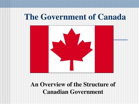Ppt Basic Structure Of The Canadian Federal Government Powerpoint