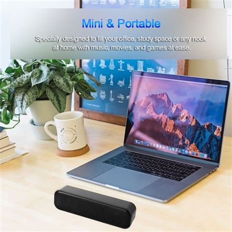 Maboto Usb Powered Soundbar Desktop Speaker Wired Computer Sound Box