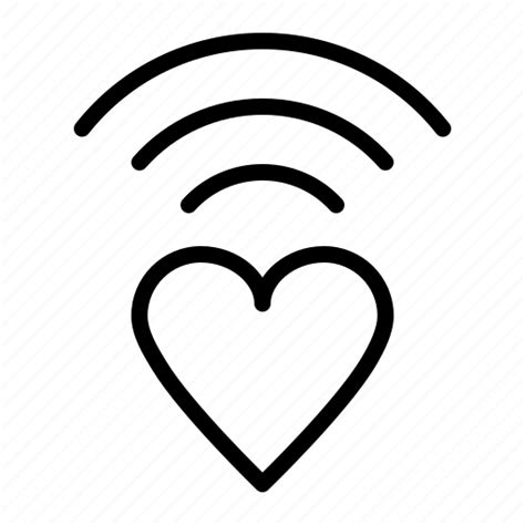 Heart Love Network Romance Valentines Wifi Icon Download On