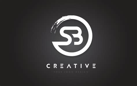 Sb Circular Letter Logo With Circle Brush Design And Black Background