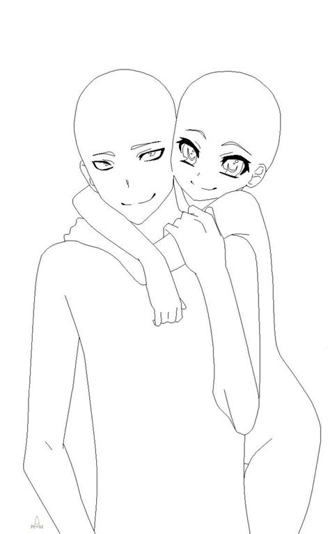 Anime Base Couple Dance Sketch Coloring Page