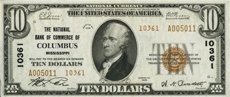 Ten Dollars National Currency banknote brown seal  Exchange yours