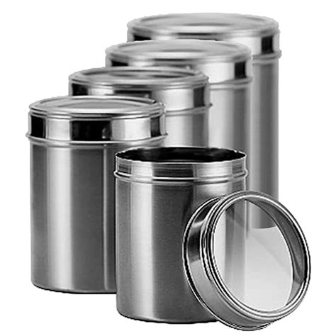 matbah stainless steel 5 piece canister set with clear lid clear lid uk kitchen and home