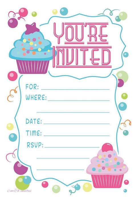 11 Year Old Invitations Birthday Invitation Card Template Girl