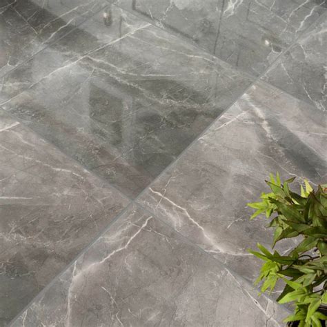 Marmy Grey Gloss Marble Effect Porcelain Floor Tile Tile Mountain