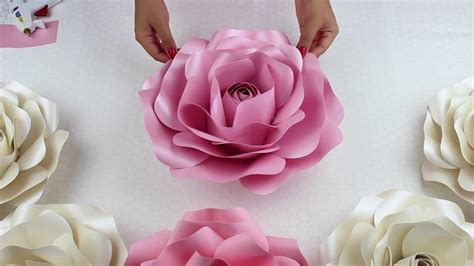 24 Xl Paper Rose Template 3d Giant Paper Flower Stencil Hardcopy Diy