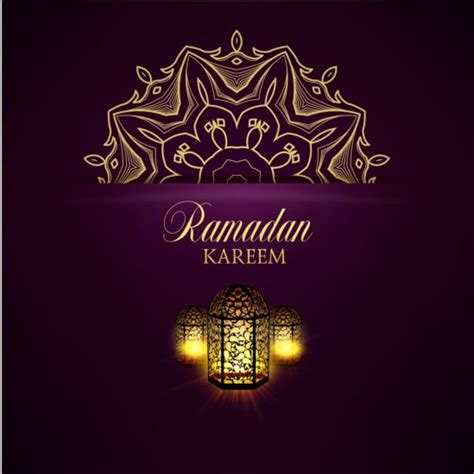 Ramadan Kareem Purple Backgrounds Vector Set 02 Gooloc