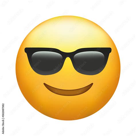 high quality emoticon with sunglasses emoji vector cool smiling face with sunglasses stock