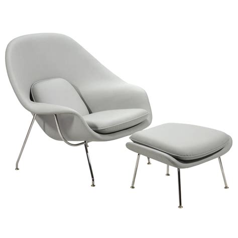 The womb chair is available in three sizes: Eero Saarinen Womb Chair and Ottoman in Leather by Knoll ...