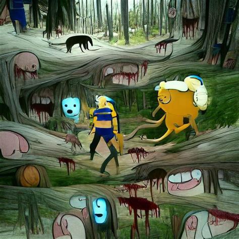 Finn And Jake In The Forest Of Nightmares An Ai Generated Image R
